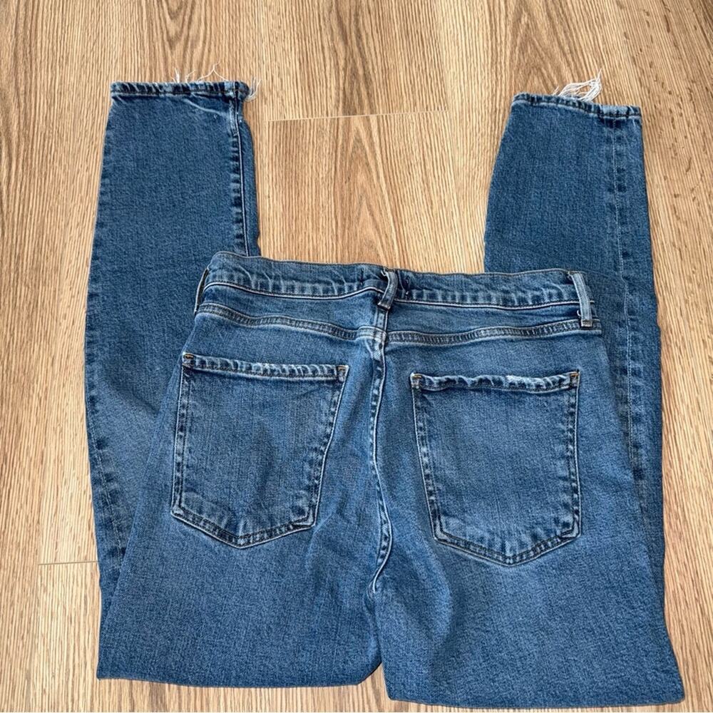 AGOLDE Toni Straight Slim Leg Jeans Distressed Mid Rise Denim Womens Size 28 - Picture 6 of 6